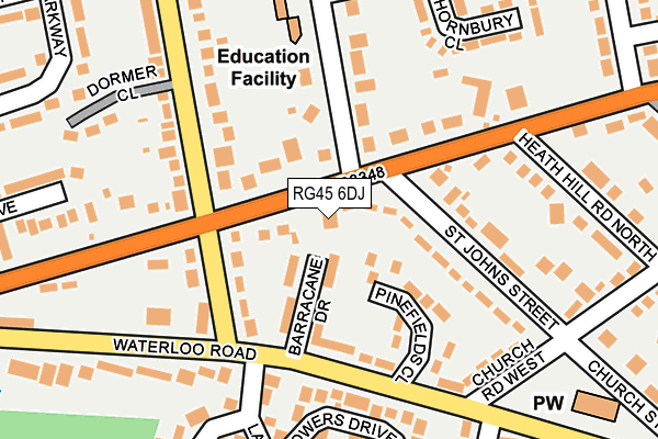RG45 6DJ map - OS OpenMap – Local (Ordnance Survey)