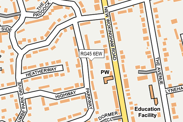 RG45 6EW map - OS OpenMap – Local (Ordnance Survey)