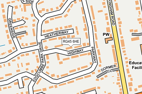 RG45 6HE map - OS OpenMap – Local (Ordnance Survey)