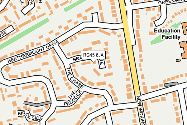 RG45 6JA map - OS OpenMap – Local (Ordnance Survey)