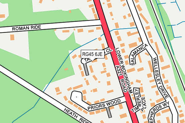 RG45 6JE map - OS OpenMap – Local (Ordnance Survey)