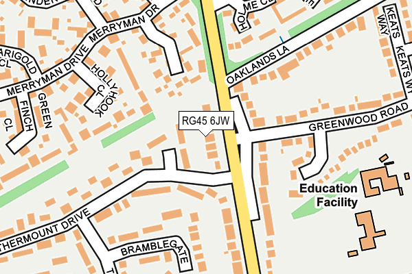 RG45 6JW map - OS OpenMap – Local (Ordnance Survey)