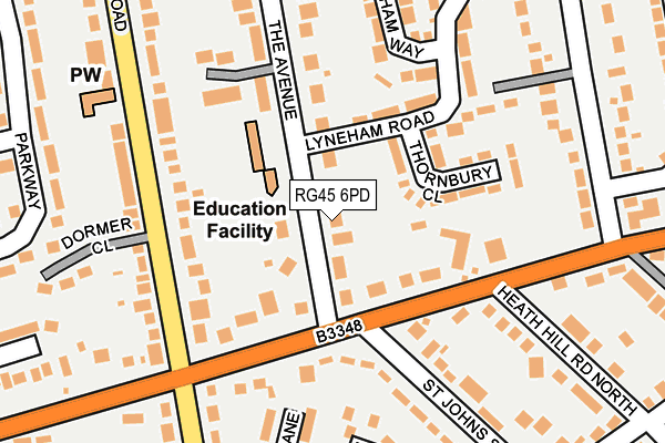 RG45 6PD map - OS OpenMap – Local (Ordnance Survey)