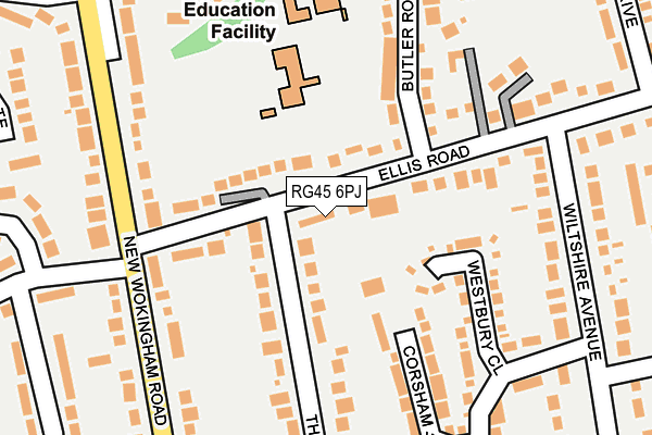 RG45 6PJ map - OS OpenMap – Local (Ordnance Survey)