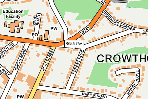 RG45 7AA map - OS OpenMap – Local (Ordnance Survey)