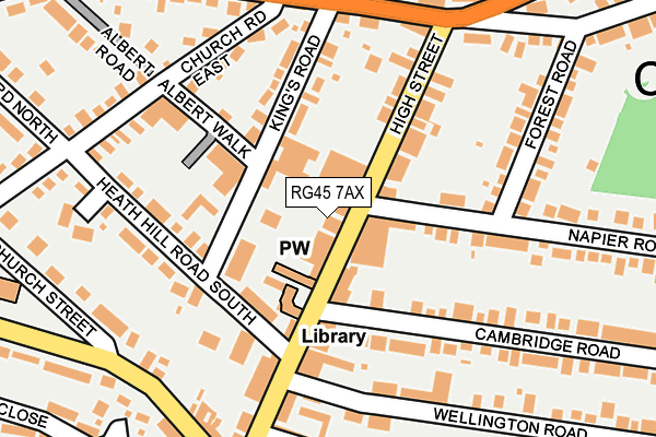 RG45 7AX map - OS OpenMap – Local (Ordnance Survey)