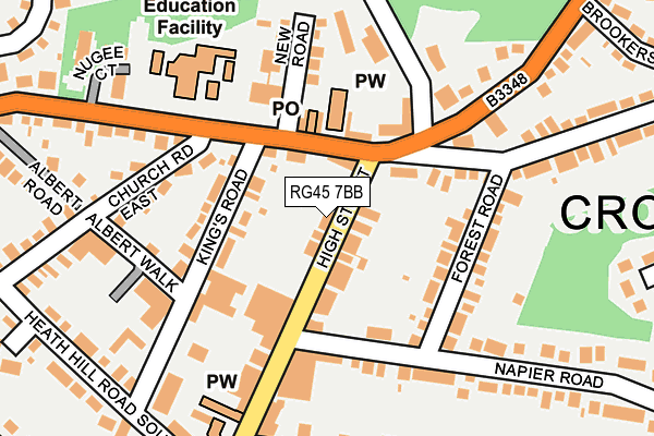 RG45 7BB map - OS OpenMap – Local (Ordnance Survey)