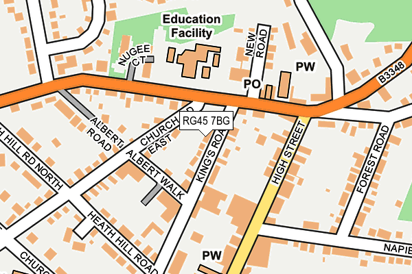 RG45 7BG map - OS OpenMap – Local (Ordnance Survey)