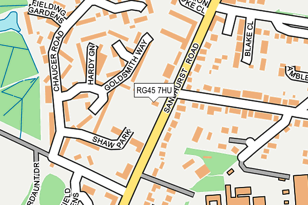 RG45 7HU map - OS OpenMap – Local (Ordnance Survey)