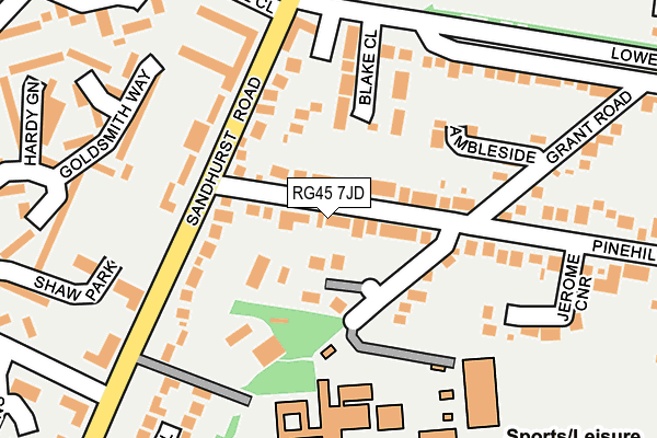 RG45 7JD map - OS OpenMap – Local (Ordnance Survey)