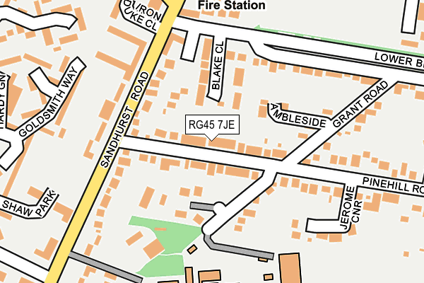 RG45 7JE map - OS OpenMap – Local (Ordnance Survey)