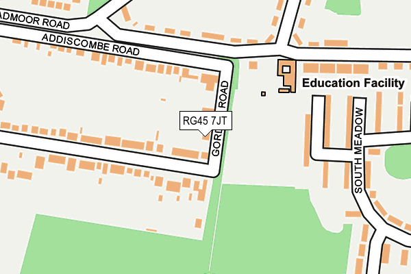 RG45 7JT map - OS OpenMap – Local (Ordnance Survey)