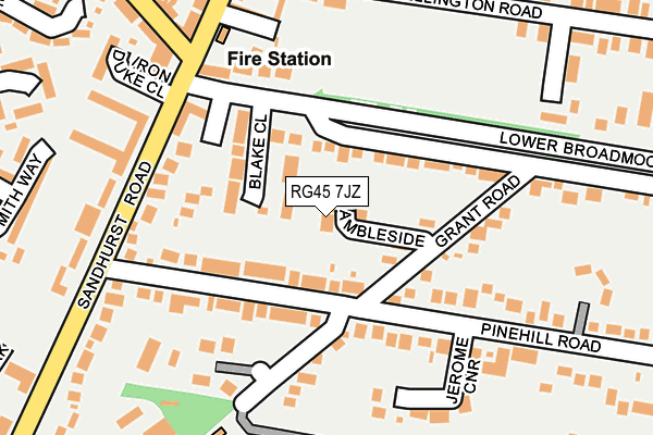 RG45 7JZ map - OS OpenMap – Local (Ordnance Survey)