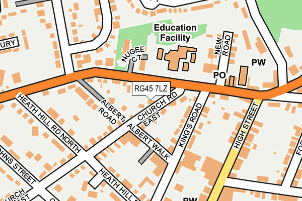 RG45 7LZ map - OS OpenMap – Local (Ordnance Survey)