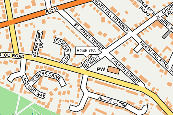 RG45 7PA map - OS OpenMap – Local (Ordnance Survey)