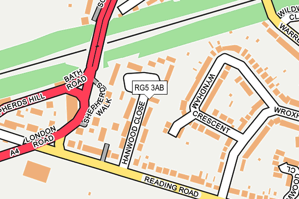 RG5 3AB map - OS OpenMap – Local (Ordnance Survey)