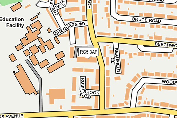 RG5 3AF map - OS OpenMap – Local (Ordnance Survey)