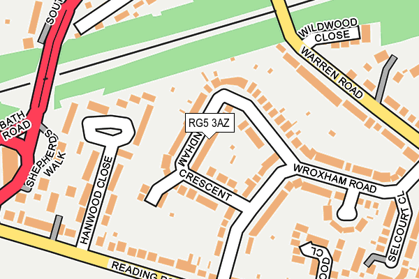 RG5 3AZ map - OS OpenMap – Local (Ordnance Survey)
