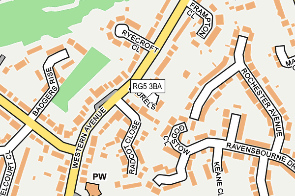 RG5 3BA map - OS OpenMap – Local (Ordnance Survey)