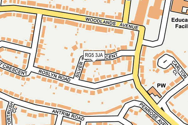 RG5 3JA map - OS OpenMap – Local (Ordnance Survey)