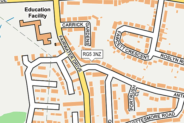 RG5 3NZ map - OS OpenMap – Local (Ordnance Survey)