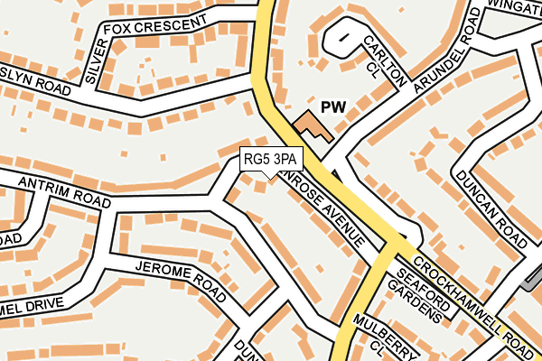 RG5 3PA map - OS OpenMap – Local (Ordnance Survey)