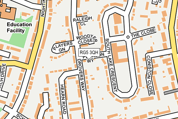 RG5 3QH map - OS OpenMap – Local (Ordnance Survey)