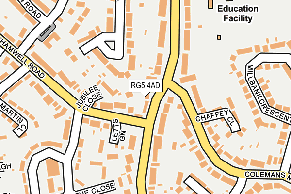 RG5 4AD map - OS OpenMap – Local (Ordnance Survey)