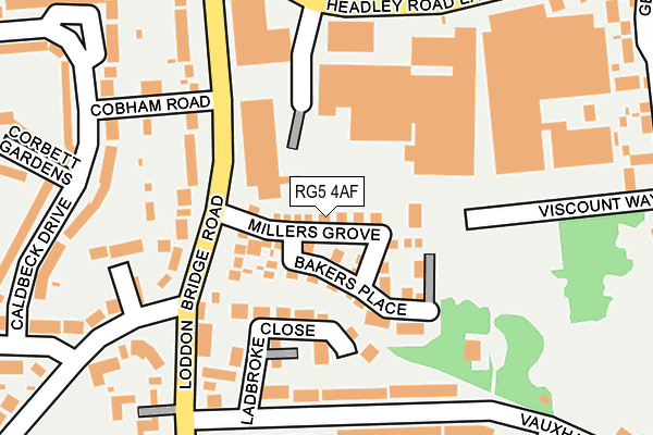 RG5 4AF map - OS OpenMap – Local (Ordnance Survey)