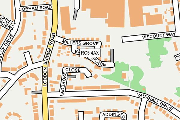 RG5 4AX map - OS OpenMap – Local (Ordnance Survey)