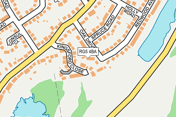 RG5 4BA map - OS OpenMap – Local (Ordnance Survey)