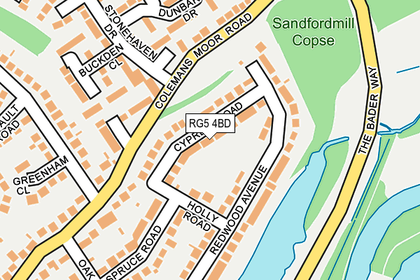 RG5 4BD map - OS OpenMap – Local (Ordnance Survey)