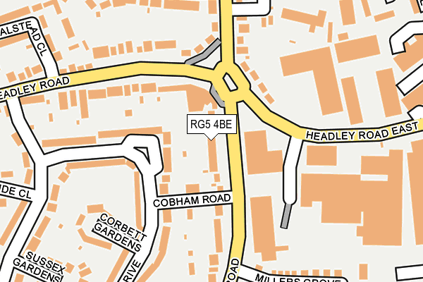 RG5 4BE map - OS OpenMap – Local (Ordnance Survey)