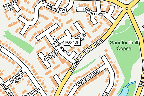RG5 4DF map - OS OpenMap – Local (Ordnance Survey)