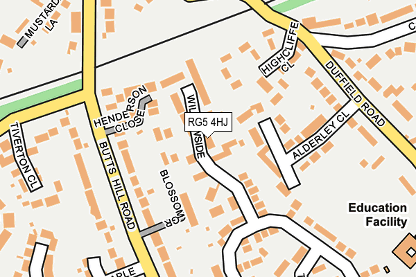 RG5 4HJ map - OS OpenMap – Local (Ordnance Survey)