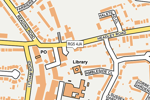 RG5 4JA map - OS OpenMap – Local (Ordnance Survey)