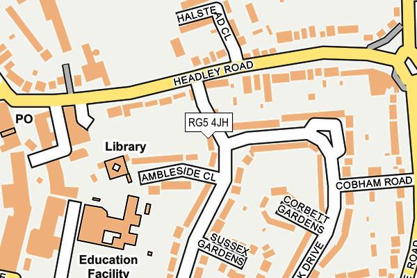 RG5 4JH map - OS OpenMap – Local (Ordnance Survey)