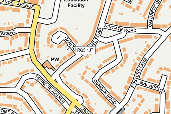RG5 4JT map - OS OpenMap – Local (Ordnance Survey)