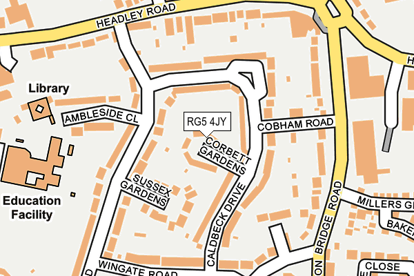 RG5 4JY map - OS OpenMap – Local (Ordnance Survey)