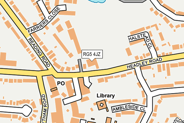 RG5 4JZ map - OS OpenMap – Local (Ordnance Survey)