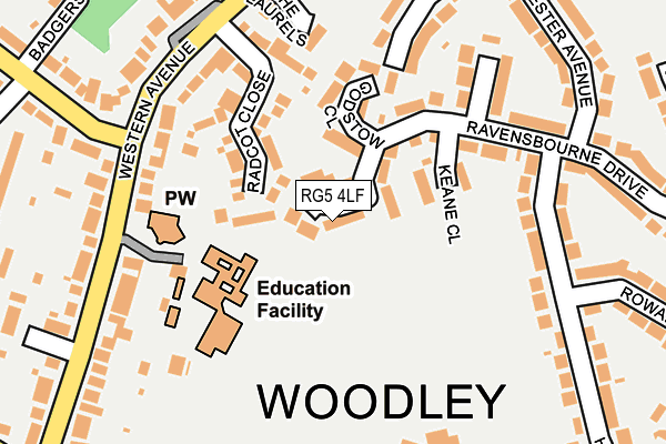 RG5 4LF map - OS OpenMap – Local (Ordnance Survey)