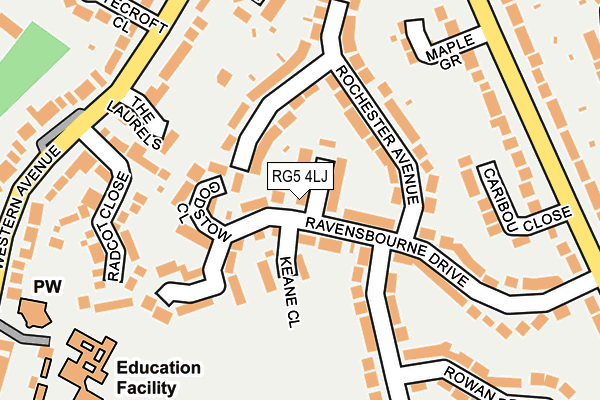 RG5 4LJ map - OS OpenMap – Local (Ordnance Survey)