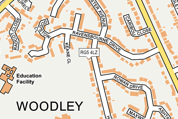 RG5 4LZ map - OS OpenMap – Local (Ordnance Survey)