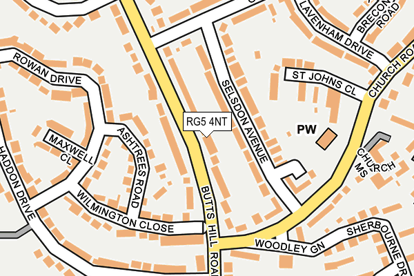 RG5 4NT map - OS OpenMap – Local (Ordnance Survey)