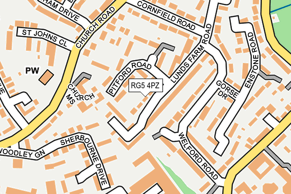 RG5 4PZ map - OS OpenMap – Local (Ordnance Survey)