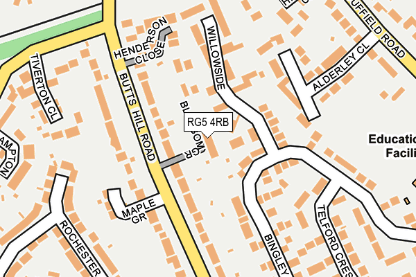 RG5 4RB map - OS OpenMap – Local (Ordnance Survey)