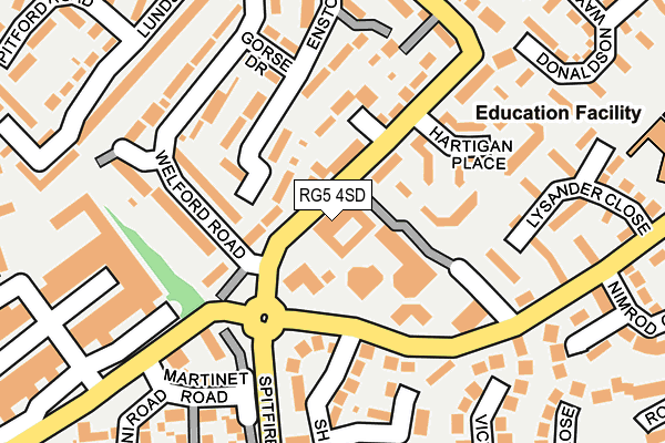 RG5 4SD map - OS OpenMap – Local (Ordnance Survey)