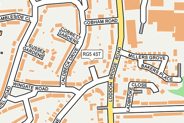 RG5 4ST map - OS OpenMap – Local (Ordnance Survey)