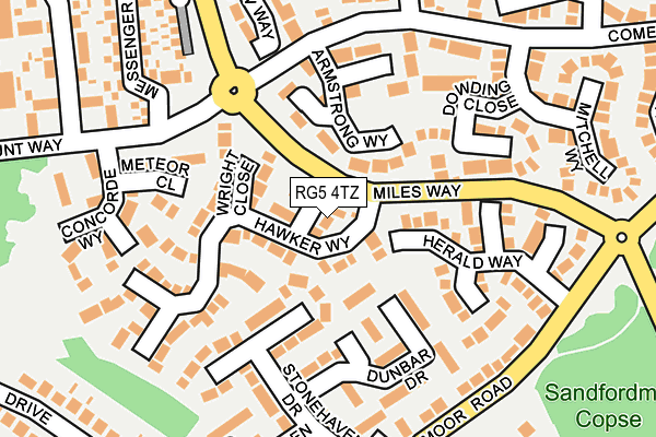 RG5 4TZ map - OS OpenMap – Local (Ordnance Survey)