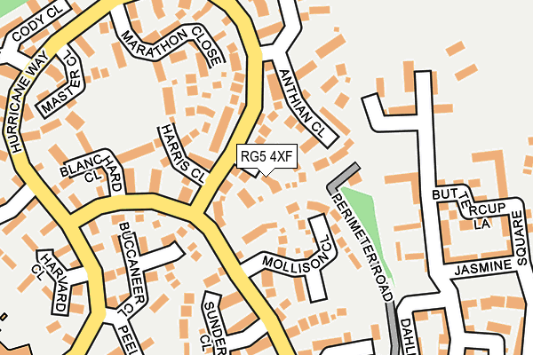 RG5 4XF map - OS OpenMap – Local (Ordnance Survey)